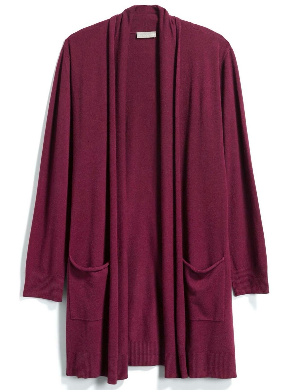 Pink Clover Burgundy Open-Front Cardigan